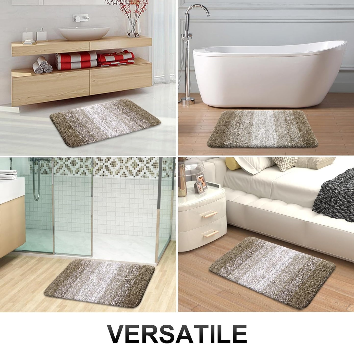 OLANLY Bathroom Runner Rugs 47x24, Extra Soft Absorbent Microfiber Bath Rugs, Rubber Backing, Quick Dry, Machine Washable Bath Mats for Bathroom Floor, Tub and Shower, Home Decor Accessories, Coffee