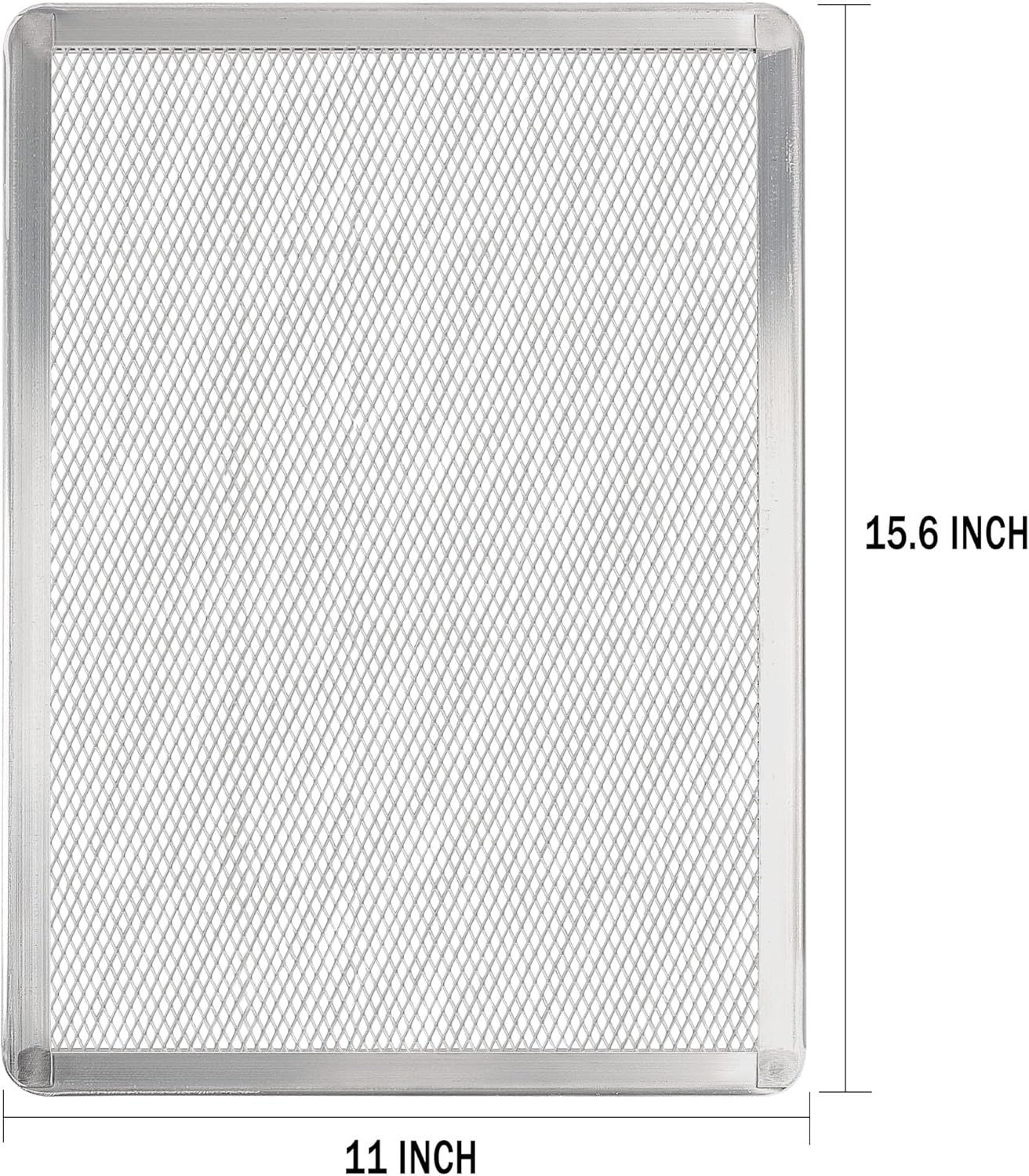 Pizza Screen 11 x 16 Inch 2 Pack Rectangular Aluminum Pizza Pan Restaurant-Grade Flatbread Screen Pizza Crisper Pan,Oven-Safe