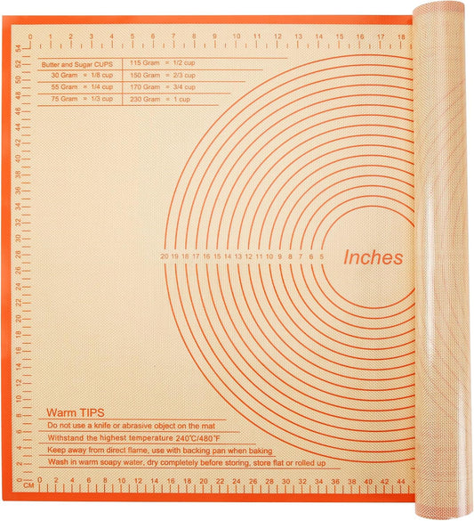 Silicone Pastry Mat 34x26 Inch - Nonstick Baking Mat Perfect for Dough, Pastry, Pie Crust, Fondant, Pasta/Pizza, Kitchen Counter