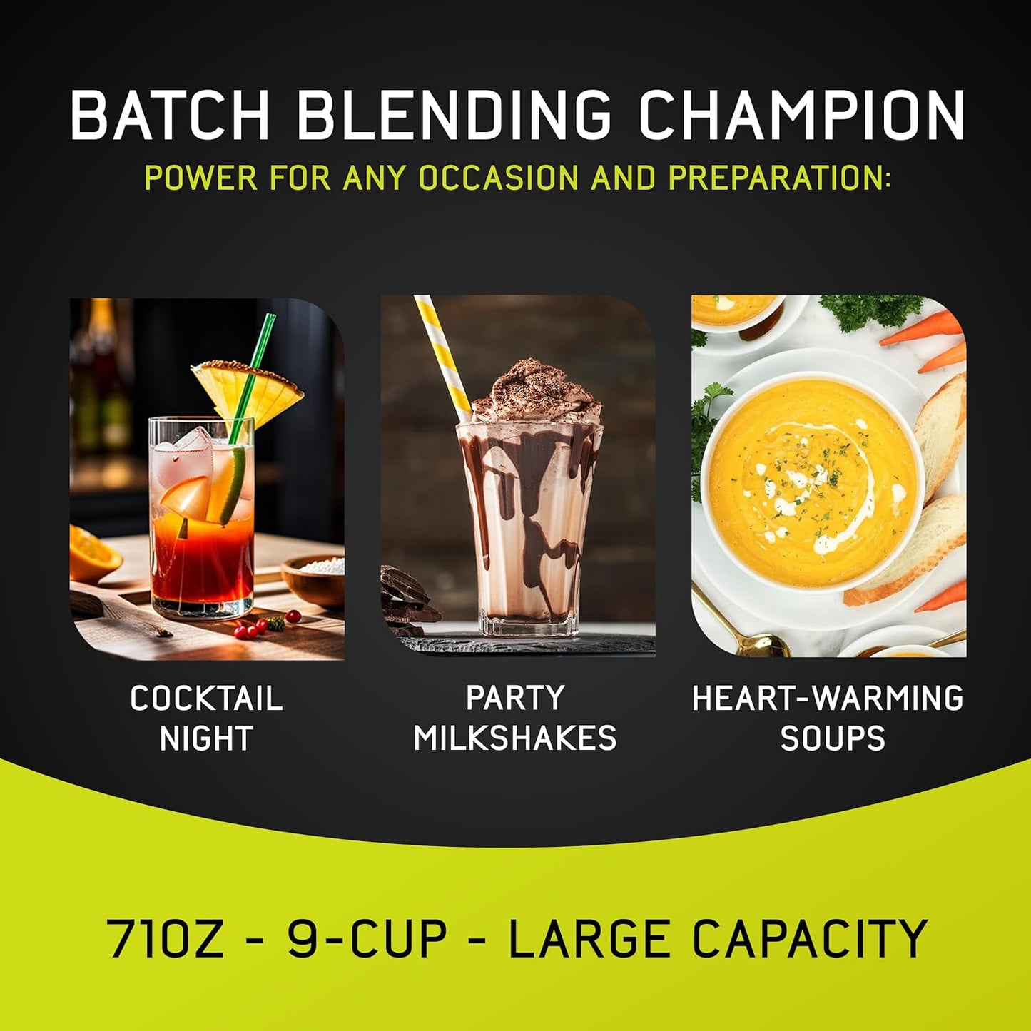 Universal 1500 Peak Watt Turbo Elite Max Blender, 71oz - 9-cup / 2.1 Liter Glass Pitcher, 3 Speed Settings with Powerful 6 Stainless Steel Blades, Premium Blender for Smoothies, Domestic Use