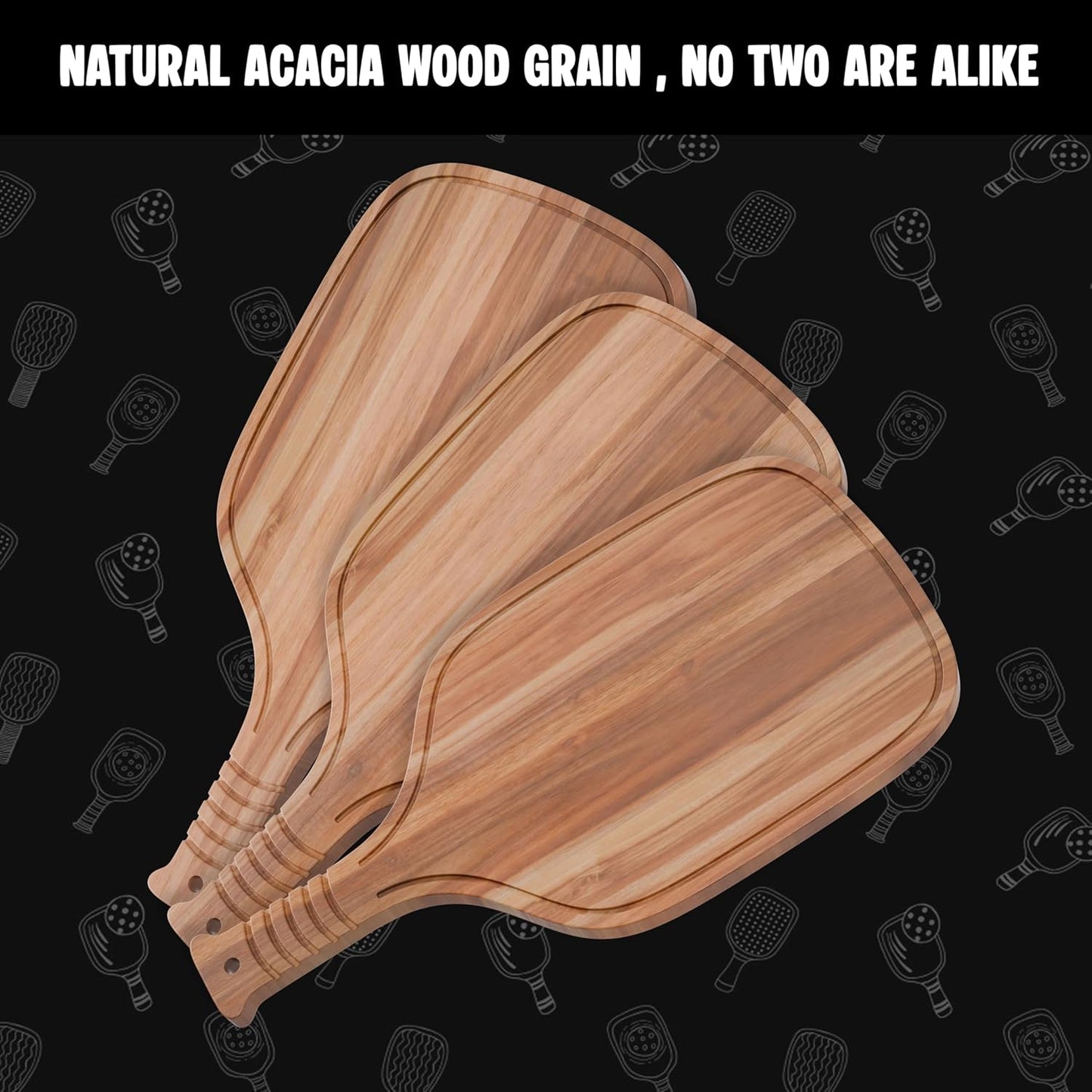 New – Set of 2 Pickleball Paddle Charcuterie & Cheese Boards – Acacia Wood Cutting Boards (16.9” x 8.1”) Serving Tray. Pickleball Gifts for Men or Women, Pickle Ball Plates, Pickle Ball Accessories