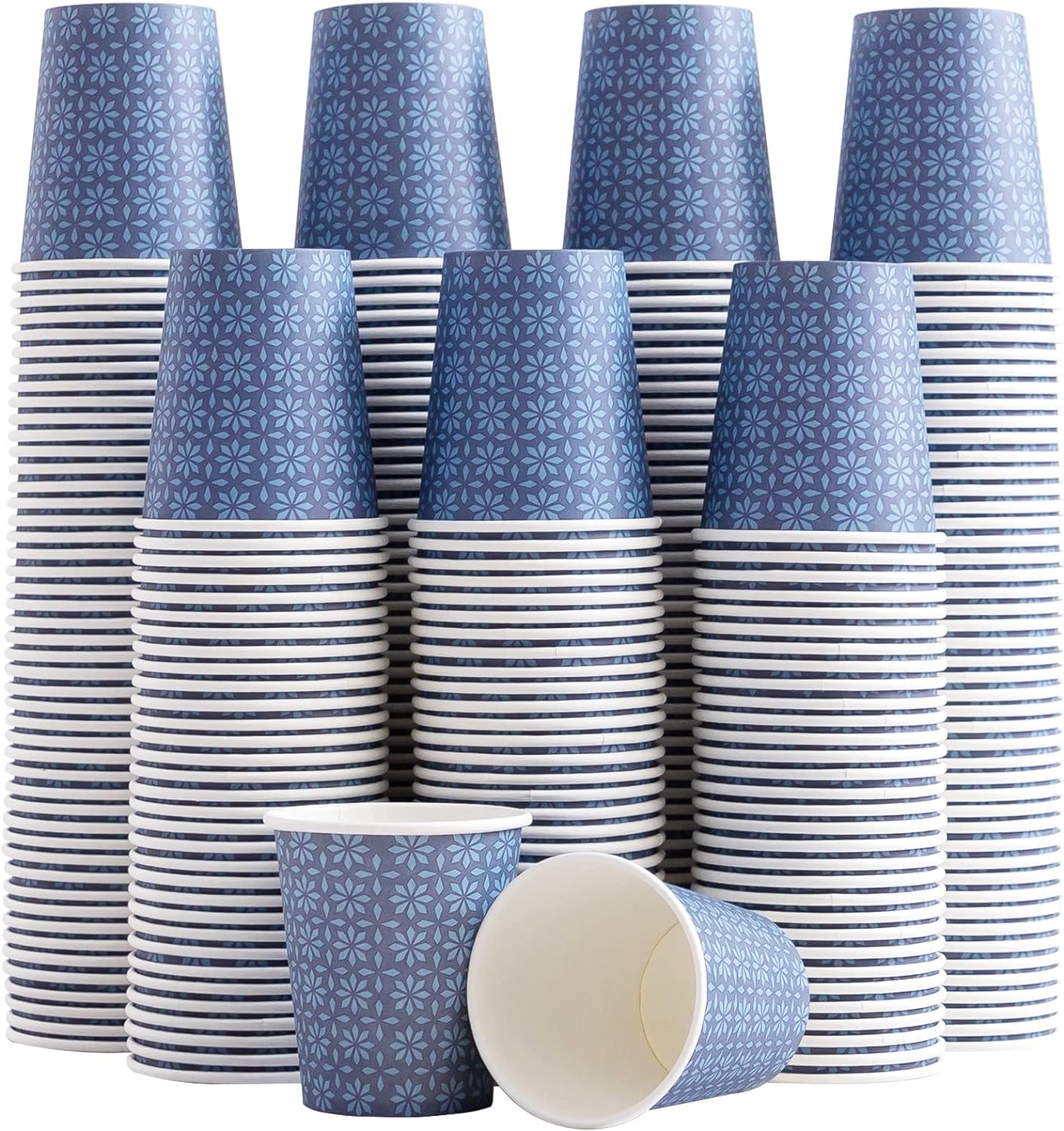 300 Pack 5oz Paper Cups, Disposable Bathroom Navy Floral Small Mouthwash Cups 5 OZ for Barth, Parties, Picnics, Barbecues, Travel and Events.