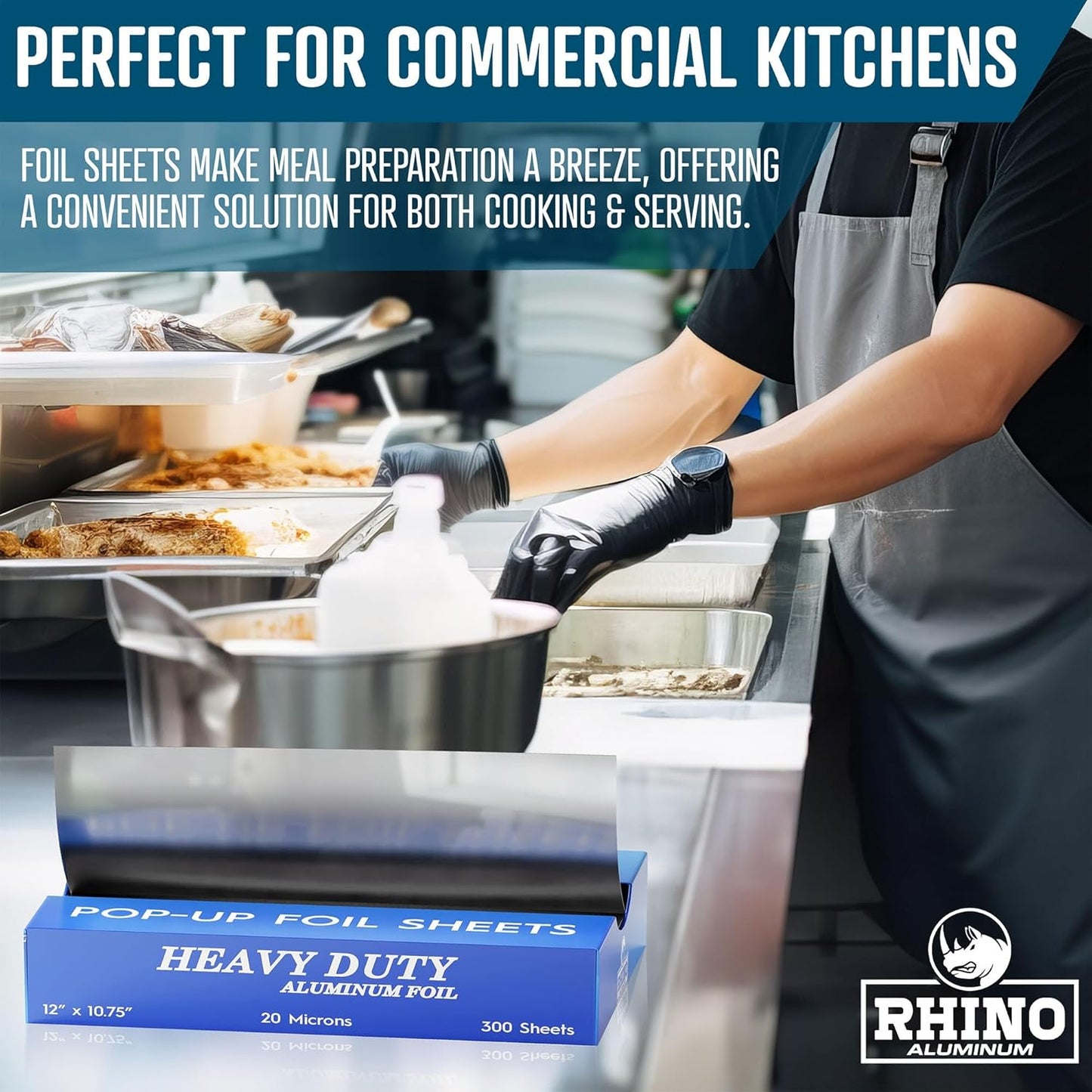 Precut Pop Up Heavy Duty Aluminum Foil Sheets - 300 Pcs of Ultra Thick 20 Micron Foil Sheets for Food - (12"x10.75") Premium Cooking Liners for Versatile Use in Cooking & Baking