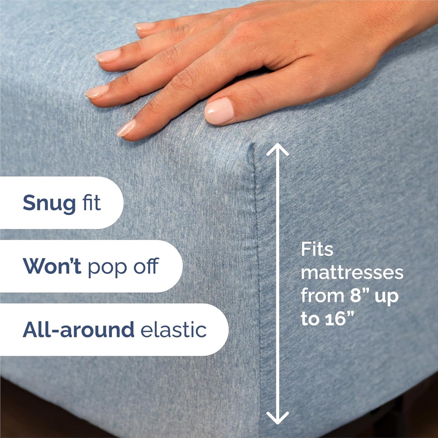 King Size 4 Piece Sheet Set - Comfy Breathable & Cooling Bed Sheets Set - Hotel Luxury Bedding for Women, Men, Kids, Teens, Boys & Girls - Deep Pockets, Soft & Wrinkle Free - Blue (Heathered Sheets)