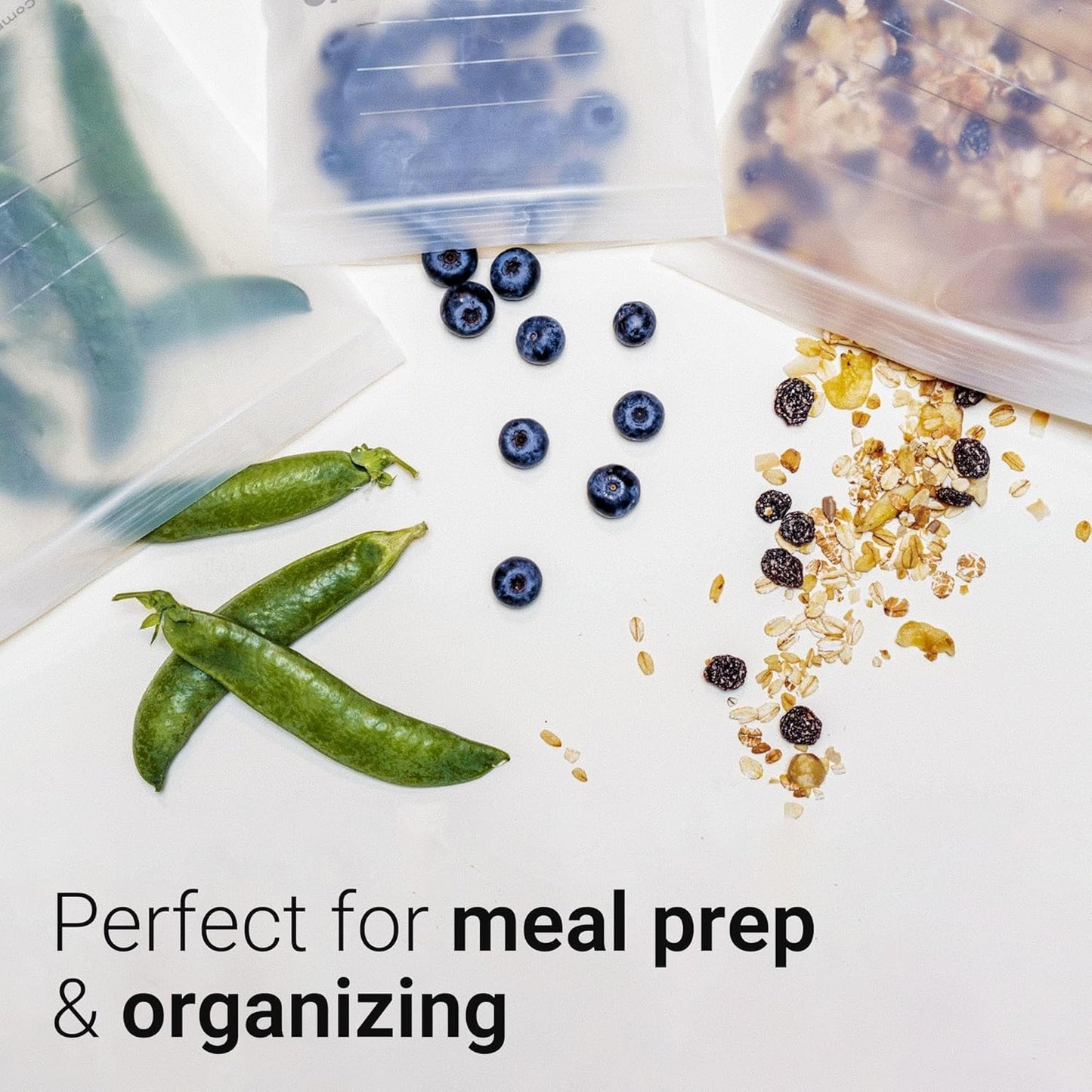 Vove Compostable Zip Bags 140-Pack | Multi-Size Biodegradable Food Storage Bags | PLA PBAT Eco-Friendly | Certified Sustainable Kitchen Storage | Zero Waste