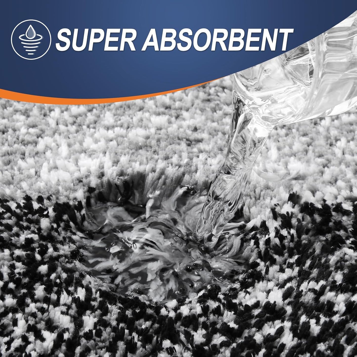 OLANLY Bathroom Rugs Mat 44x32, Extra Soft Absorbent Microfiber Bath Rugs, Rubber Backing, Quick Dry, Machine Washable Bath Mats for Bathroom Floor, Tub and Shower, Home Decor Accessories, Black