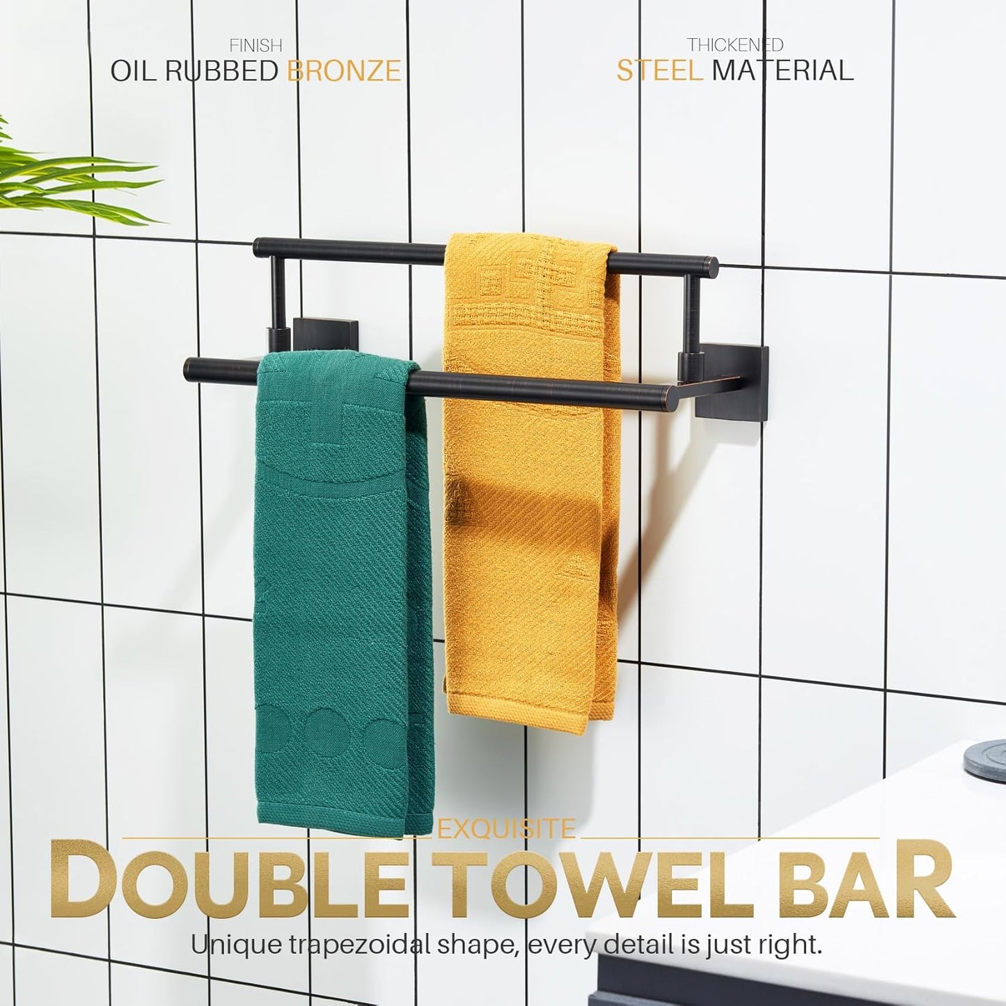 KOKOSIRI Hand Towel Bar 16-Inch Towel Holder Bathroom Rack for Bath Cabinet Towel Rails Oil Rubbed Bronze Stainless Steel B5009ORB-L16