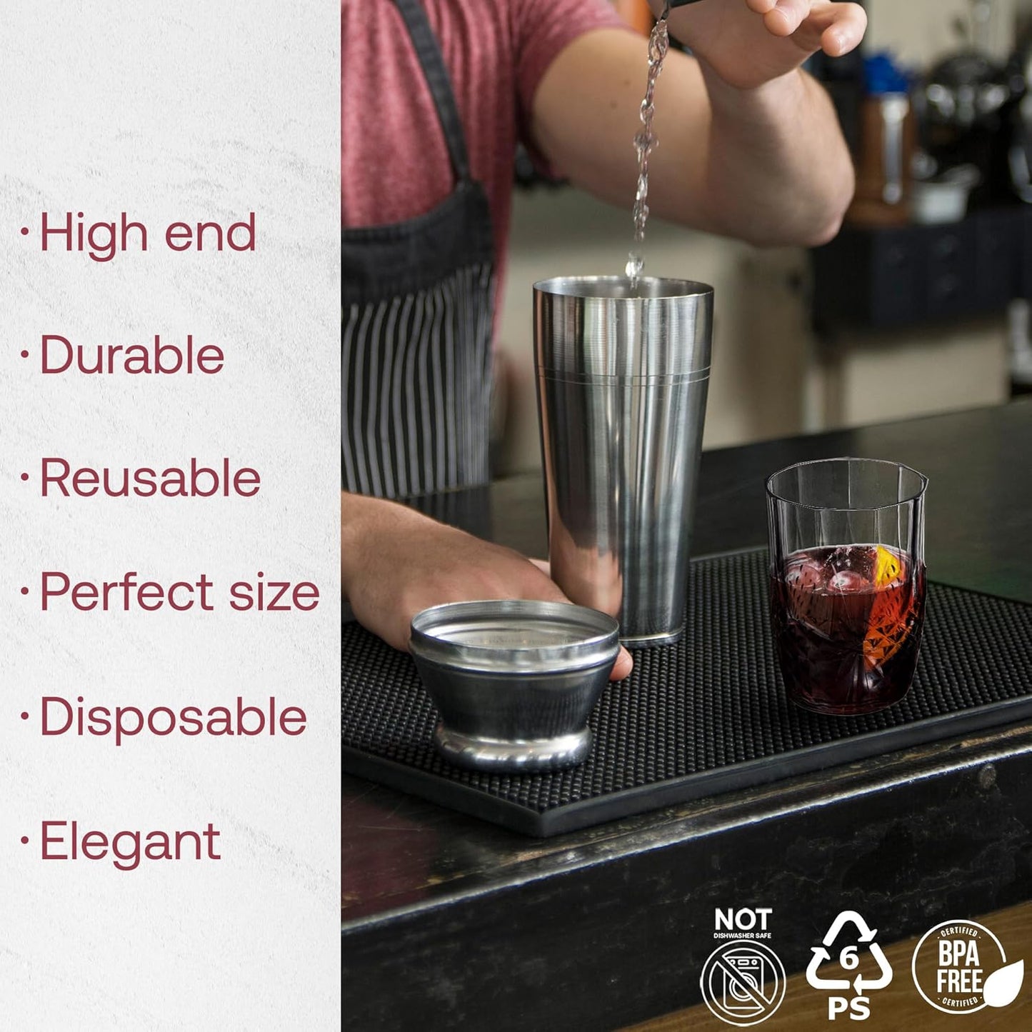 Smarty Had A Party 16 oz Clear Unbreakable Crystal Cut Tumblers Pack of 24, Elegant Disposable Plastic Cups for Cocktails, Parties, and Events