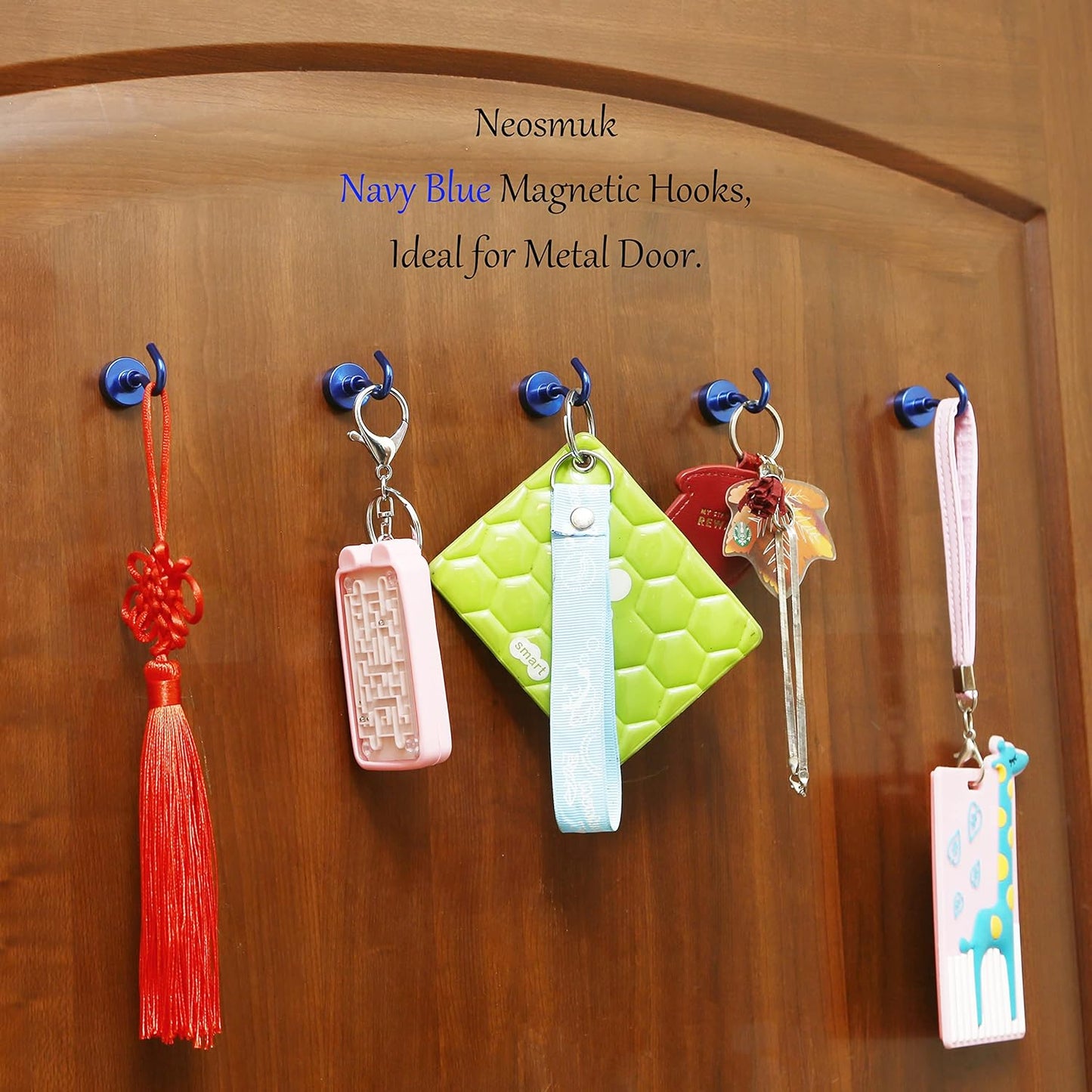 Neosmuk Magnetic Hooks, Cruise Ship Essentials, 30lb+ Heavy Duty Magnetic Hooks for Cruise Cabins, Refrigerator, Grill, Hanging, and Travel | Extra Strong Must-Haves Magnet Hook(Navyblue,Pack of 12)