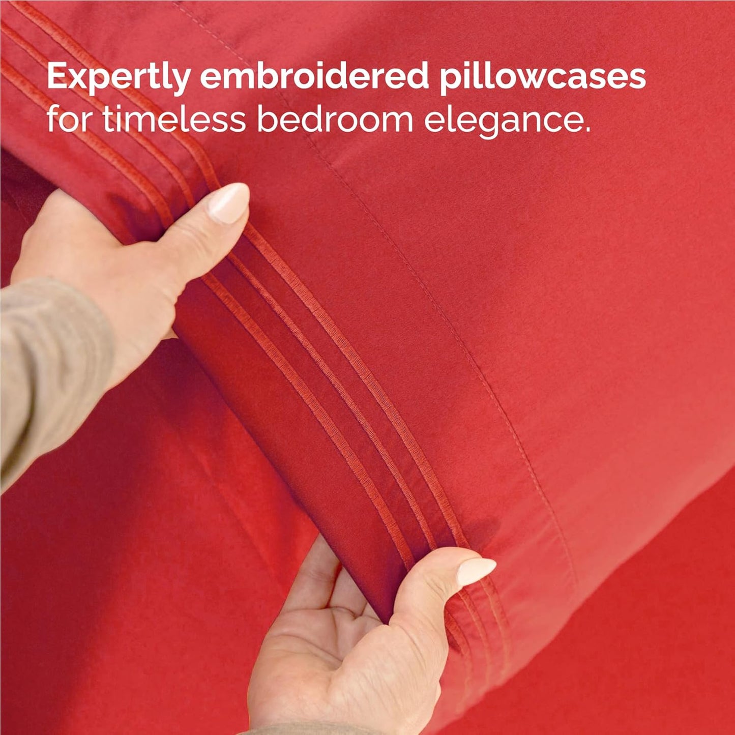 Twin XL Size 3 Piece Sheet Set - Comfy Breathable & Cooling Bed Sheets Set - Hotel Luxury Bedding for Women, Men, Kids, Teens, Boys & Girls - Deep Pockets, Ultra-Soft, Wrinkle Free - Oeko-Tex - Red