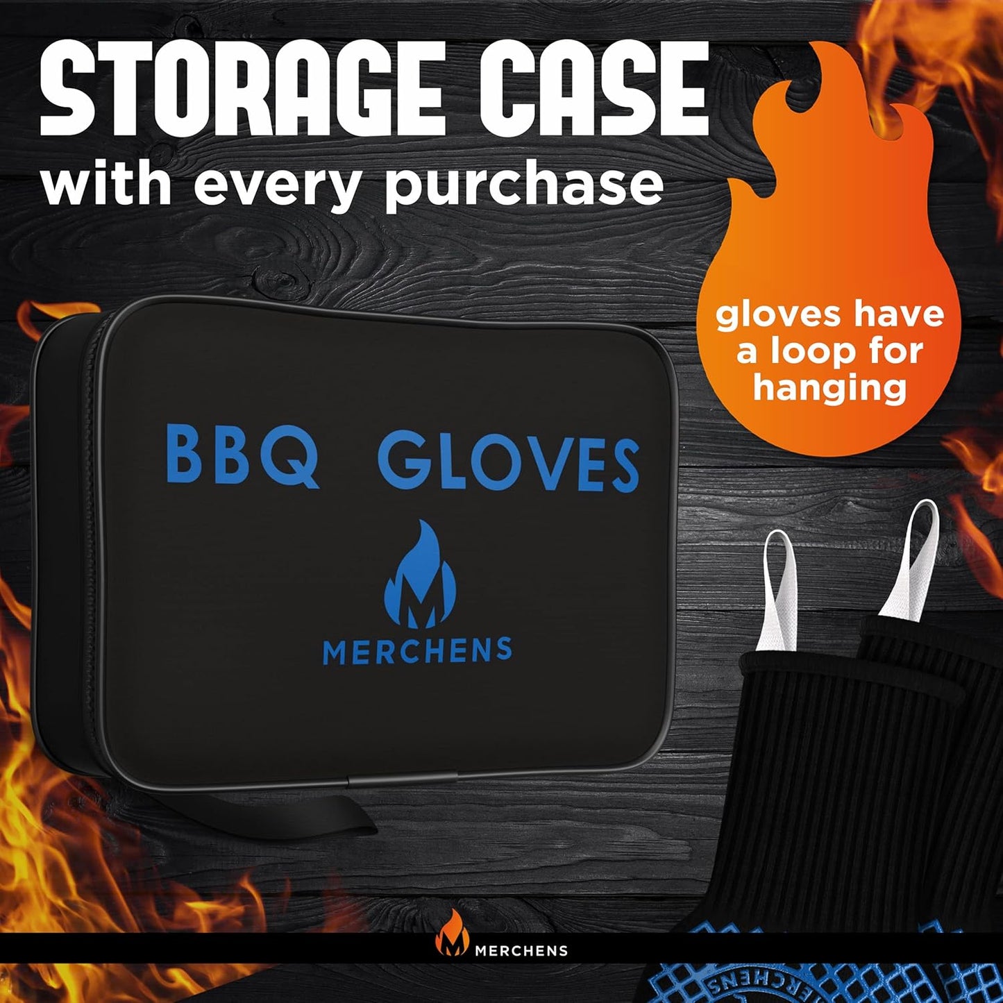 Pro-Series BBQ Gloves - Heat Resistant Grill, Grilling, and Oven Gloves for Culinary Experts - Extreme Fireproof Protection, Silicone Grip, Extra Long Mitts - Indoor & Outdoor - with Protective case