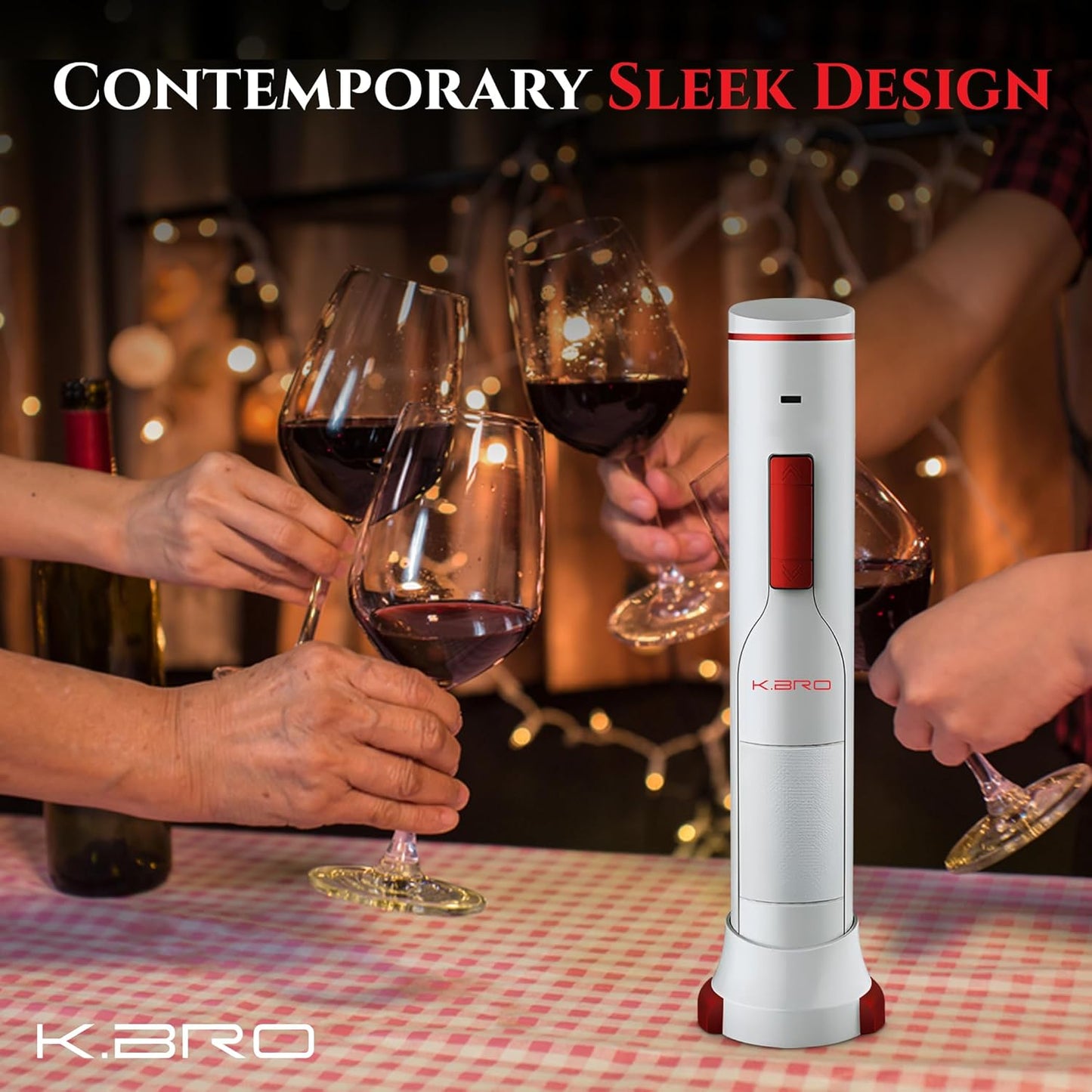 Rechargeable Electric Wine Opener | Electric Corkscrew Wine Bottle Opener With Foil Cutter | Gift for Wine Lovers (white)