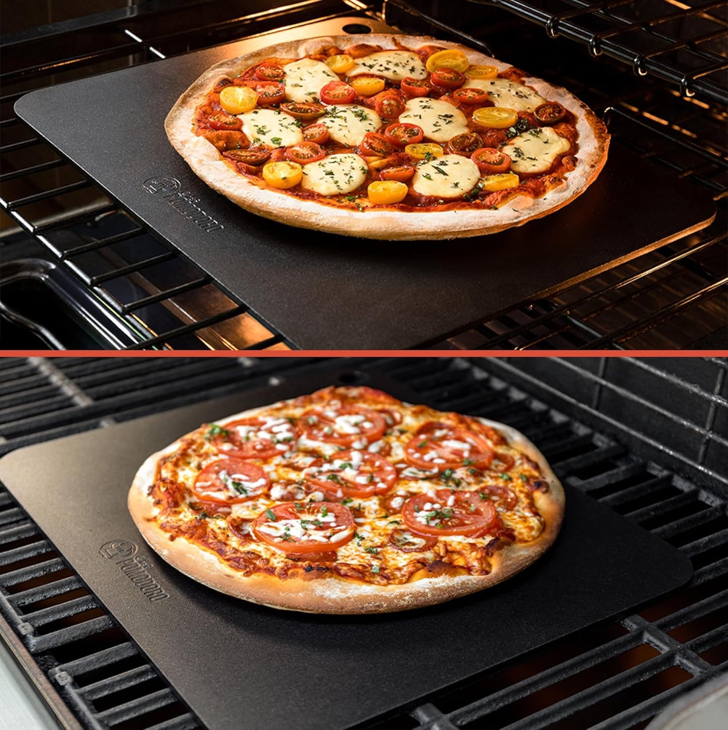 Chef Pomodoro Pizza Steel for Oven 16 Inch 1/4 Inch Thick, Baking Steel for Oven, Grill, Sourdough Bread, Baking Stone for Oven With Lifting Holes 16" X 13.25" (40.6 x 33.6 cm)