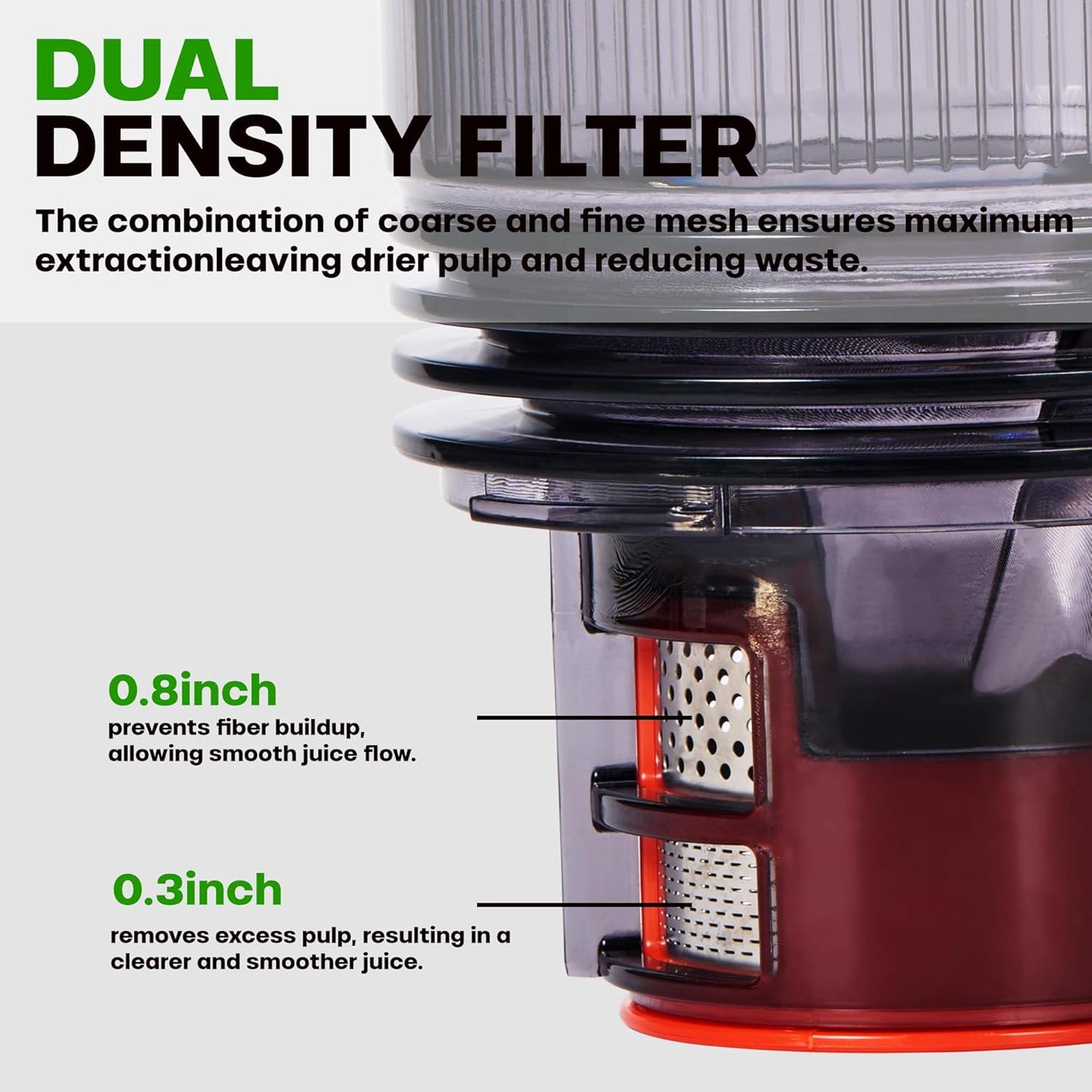 Cold Press Juicer, 5.4" Wide Feed Chute Juicer Machines for Vegetable and Fruit, Slow Masticating Juicer with AC Moter, Easy to Clean, AC-Black