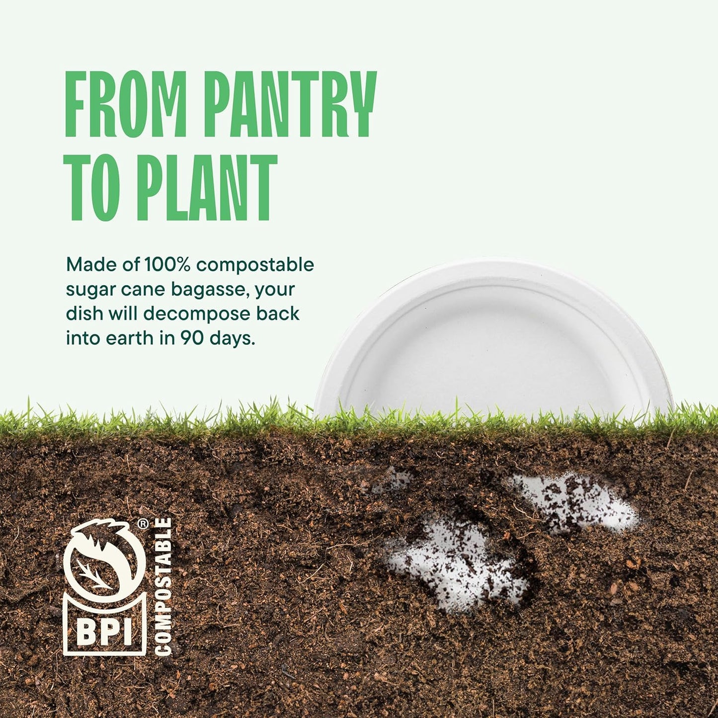 100% Compostable Paper Plates 10 Inch Bulk [500 Count] Heavy-Duty Dinner Plates - Natural White Color Unbleached Bagasse - Eco-Friendly Disposable Biodegradable Sugarcane Plates - [Case 4/125 Pack]