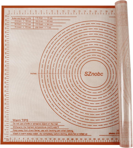 Silicone Pastry Mat 34X26 Inch Extra Large Baking Mat with Measurements for Dough Rolling, Kneading Board, Kitchen Counter Mats for Dough, Pastry, Fondant, Pie Crust, Cookies, Bread, Pasta, Pizza