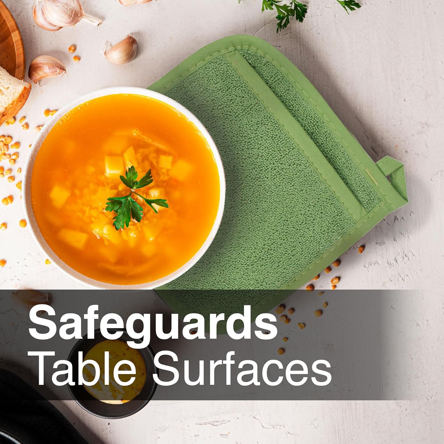 RITZ Terry Pocket Mitt & Hot Pad: Unparalleled Heat Resistant, Durable 100% Cotton – Ergonomically Designed for Optimal Grip – Easy-Care Machine Washable – 2-Pack, Cactus