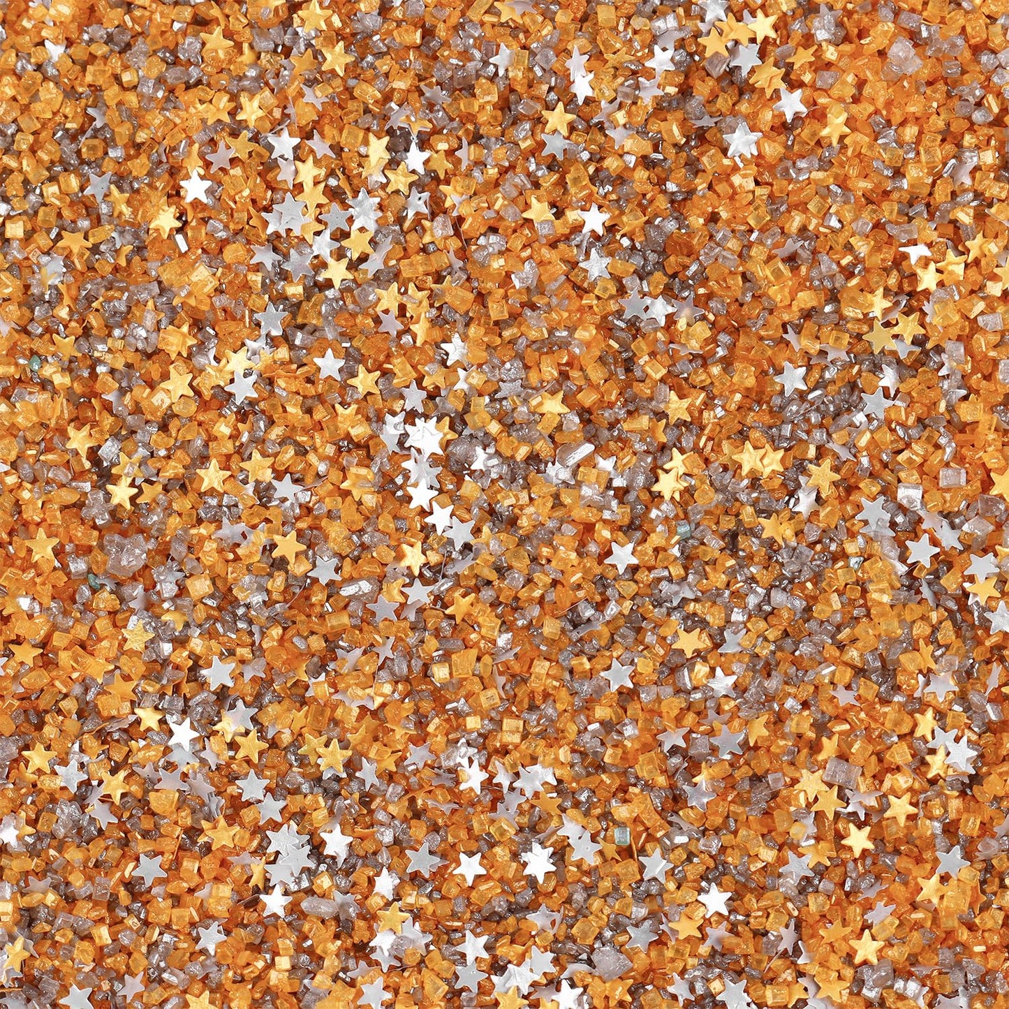 Gold Sanding Sugar Edible Silver Glitter Stars Mix, Edible Sugar Sprinkles for Cake Decorating, Sparkling Edible Sanding Sugar for Cupcake Toppers Cookie Decorations For Wedding Party Celebrations 3.5oz (Gold)