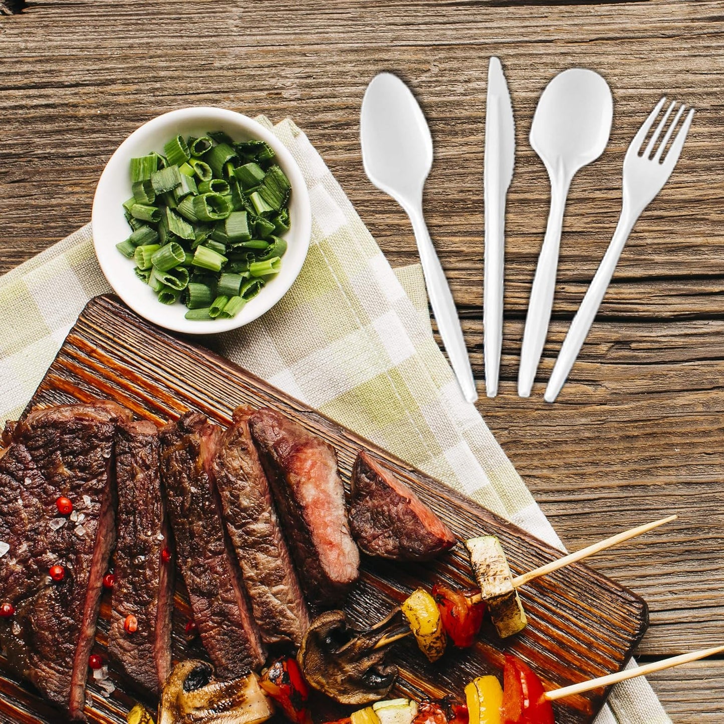 Settings [1000 Count] Plastic White Knives, Practical Disposable Cutlery, Great For Home, Office, School, Party, Picnics, Restaurant, Take-out Fast Food, Outdoor Events, Or Every Day Use, 1 Box